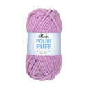 Pink yarn ball with a label on a white background