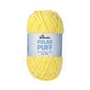 Yellow ball of yarn with a label on a white background