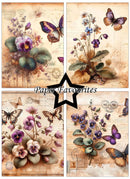Collage of floral and butterfly designs with 'Paper Favourites' branding.