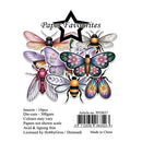 Packaging of 'Paper Favourites' insect-themed die-cuts with colorful illustrations on a white background.