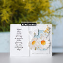 Card with flowers and butterfly design, featuring Penny Black branding.