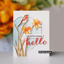 Greeting card with bird and flowers design, featuring the brand 'Penny Black'.