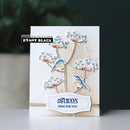 Card with birds and flowers design and 'Always Here For You' message, featuring Penny Black branding.