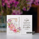 Greeting card with floral design and text, featuring Penny Black branding.