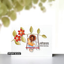 Card with a couple on a swing and floral elements, featuring the text 'Always Here for You' by Denny Black.