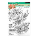 Floral clear stamps in packaging with 'Penny Black' branding