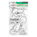 Clear stamp set with bear illustrations and text on a white background