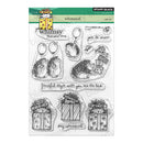 Clear stamp set with various designs on a white background