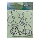 Penny Black Creative Dies with dog and bone shapes on a green cardstock background