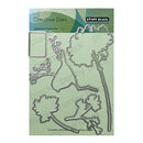 Penny Black Creative Dies with leaf and branch shapes on a green background
