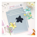 Set of floral stamps and stencils on a white background