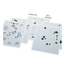 Set of floral stencils on a white background