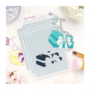 Set of clear stamps with high heel shoe design on a white background