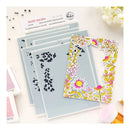 Set of clear stencils with floral designs on a light surface