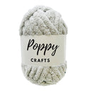 Ball of yarn with 'Poppy Crafts' label on a white background