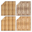 Four different patterns of wooden textures on a white background