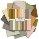 Collection of textured art paper sheets in various colors with a label in the center.