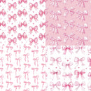 Pattern of pink bows on a pink background