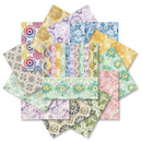 Collection of colorful patterned paper sheets with 'Sola Mosaics' branding.