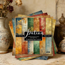 Patina paper pad with textured designs on a rustic background