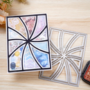Decorative paper with geometric pattern on a wooden surface