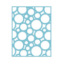 Decorative stencil with geometric pattern on a blue background