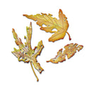 Three stylized leaf shapes on a white background