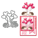 Hedgehog-themed cutting dies with matching card design on a white background
