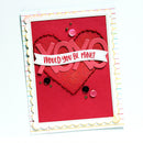 Valentine's Day card with red heart and 'Would you be mine?' text on a white background