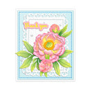Floral card with 'Thank you' text on a light blue background