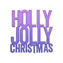 Purple 'Holly Jolly Christmas' text on a white background