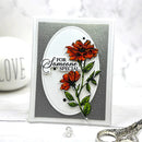 Card with red flowers and 'For Someone Special' text on a gray background