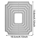 Set of nested die-cutting templates with dimensions on a white background