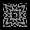 Black and white wavy pattern on a black background