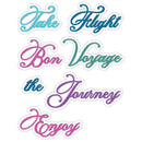 Set of motivational phrases in various colors on a white background