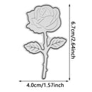 Rose-shaped metal cutting die with dimensions indicated