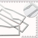Metal cutting dies with geometric shapes on a white background