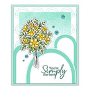 Card with yellow flowers and 'You're Simply the Best' text on a light blue background