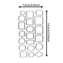 Set of metal frames with dimensions labeled on a white background
