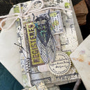 Decorative item with cicada illustration and vintage-style text on a textured background