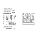 Two 'Happy Birthday' card designs with text on a white background