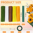 Set of colorful floral foam sticks with measurements and quantities on a decorative background.