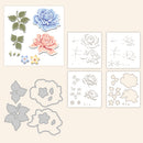 Collection of floral cutting dies and stencils on a white background
