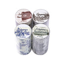 Four cylindrical rolls of paper labeled 'European Travel Guide' on a white background