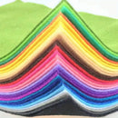 Stack of colorful felt sheets in various colors.