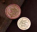 Poppy Crafts Wax Seal Stamp Set Brass Head 6pcs, Wooden Handle