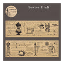 Poppy Craft Printed Kraft Sticker Roll - Sewing Draft