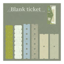 Collection of blank tickets on a green background with 'Blank ticket' text.