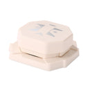 Hexagonal beige food press on a white background
