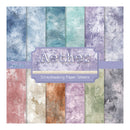 Collection of scrapbooking paper sheets with textured patterns in various colors, featuring the brand 'Athenes'.